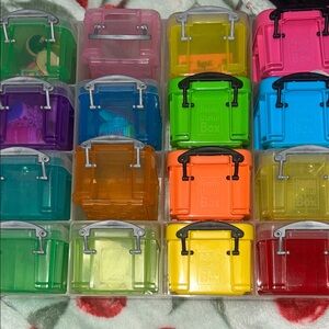 Colorful Mini Storage Box Set - Assorted Translucent Colors